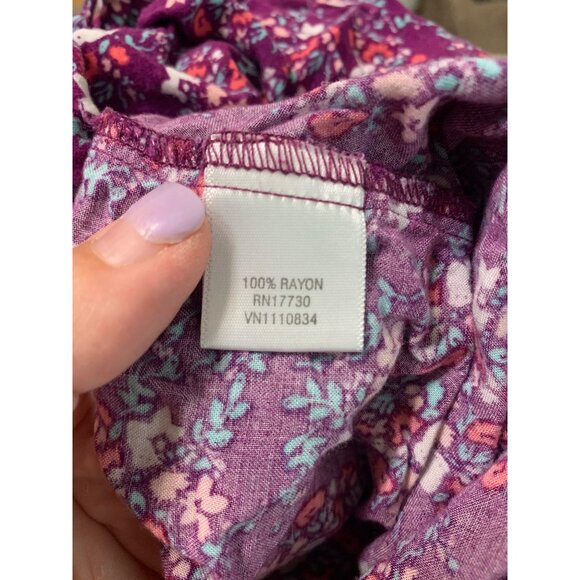 Cherokee Floral Print Shirt Toddler Girls Size 5T Purple AC8 - Picture 5 of 6